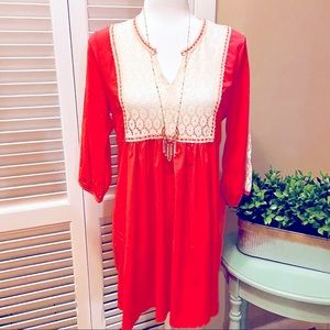 Umgee Women’s Boho Dress/Coverup Coral